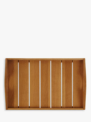John Lewis & Partners Slatted Oak Wood Bed Tray, 52cm, Natural