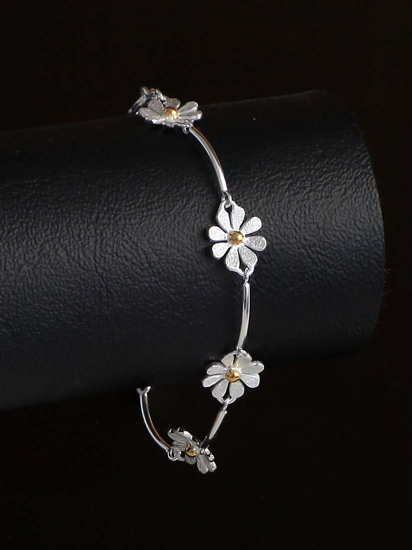 Buy Nina B Flower Sterling Silver And Gold Plated Bracelet Online at johnlewis.com