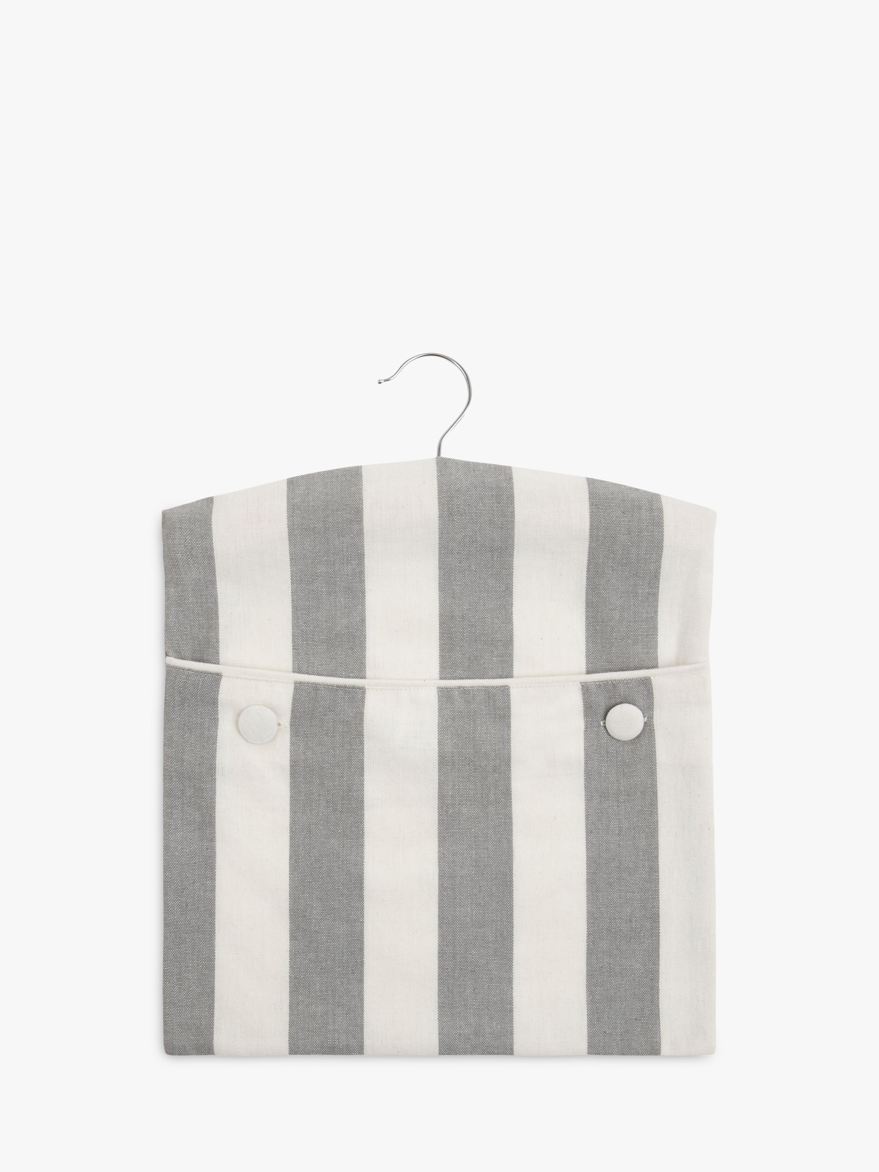 John Lewis & Partners Chambray Stripe Peg Bag, Grey