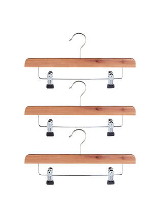 John Lewis & Partners Clip Hangers, FSC-certified (Cedar), Pack of 3