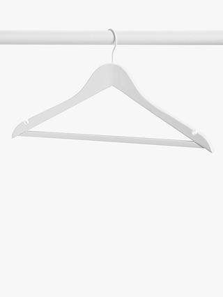 John Lewis Clothes Hangers, Pack of 6, FSC-Certified (Beech Wood), White