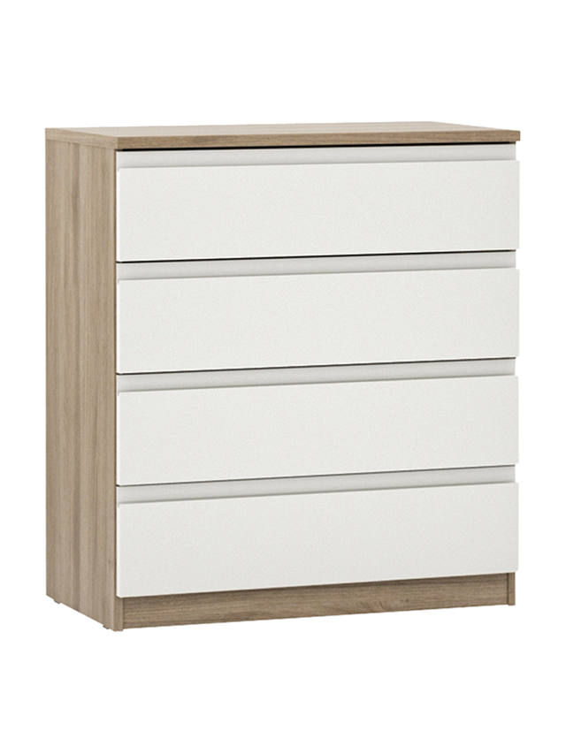 John Lewis ANYDAY Mix it Wide 4 Drawer Chest, Gloss White/Grey Ash