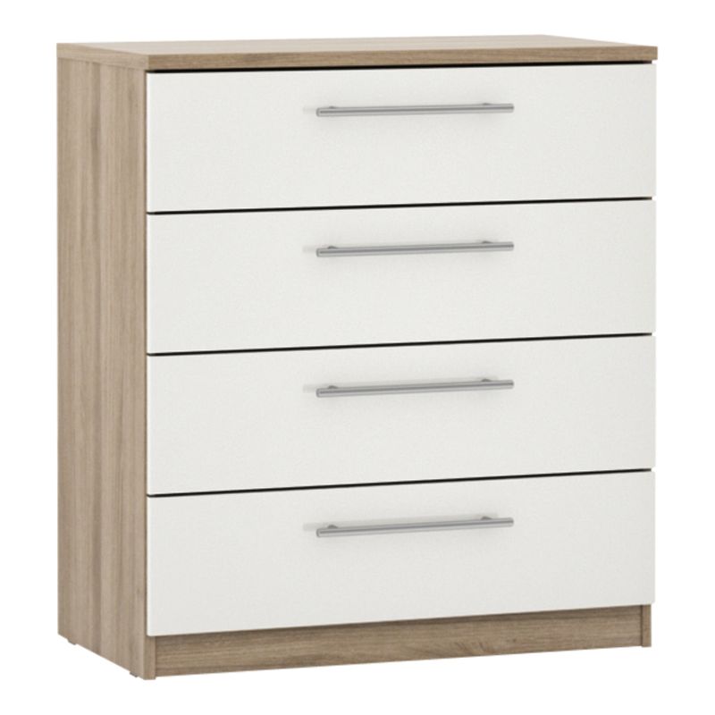 Photo of John lewis anyday mix it t-bar handle wide 4 drawer chest gloss white/grey ash