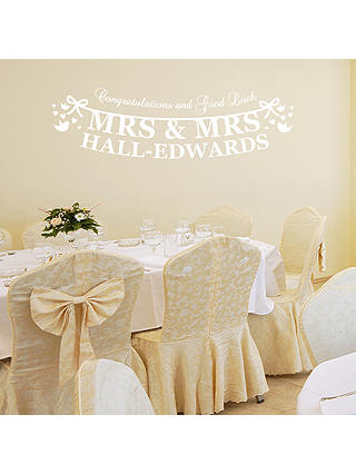 Megan Claire Personalised Mrs & Mrs Just Married Wall Sticker