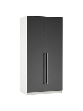 House by John Lewis Mix it T-bar Handle Double Wardrobe, Gloss House Steel
