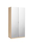ANYDAY John Lewis & Partners Mix it Mirrored Double Wardrobe, Natural Oak