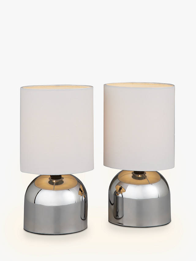 Set of 2 White/Chrome John Lewis John Lewis & Partners Lucy Touch Table Lamps 