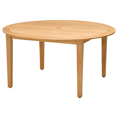 John Lewis Longstock 6-Seater Round Garden Dining Table, FSC-Certified (Teak), Natural