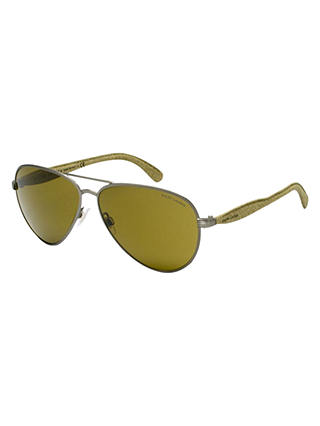Polo Ralph Lauren PH3082 924573 Aviator Sunglasses with Fabric Arms, Green