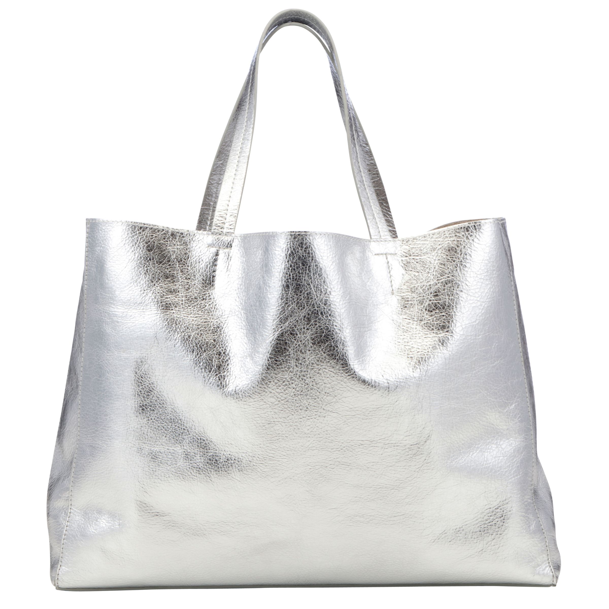Collection WEEKEND by John Lewis Morgan Leather Tote Bag, Silver
