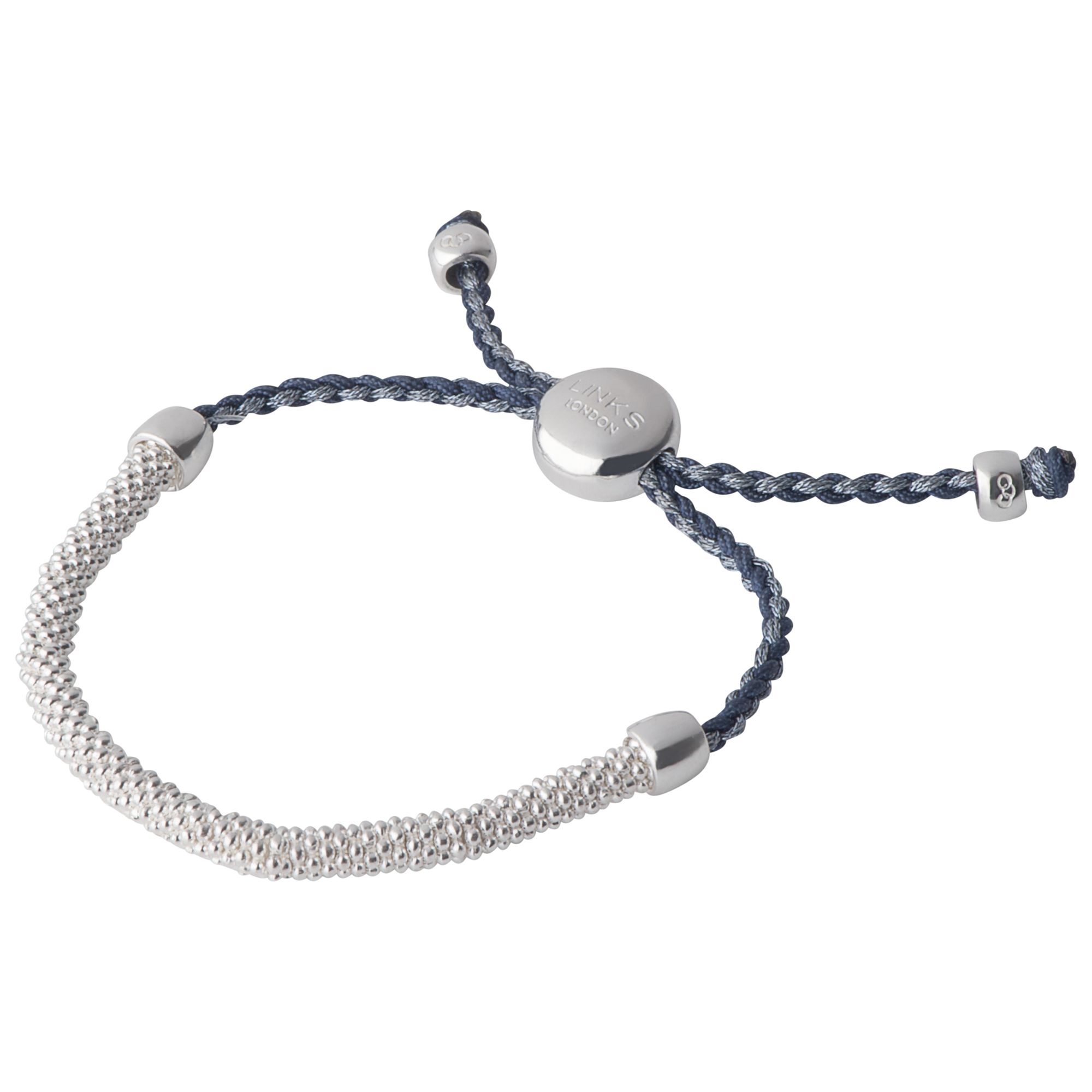 Links Of London Effervescence Xs Sterling Silver Cord Bracelet Navy At John Lewis Partners