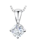 Jools by Jenny Brown Sterling Silver Cubic Zirconia Solitaire Pendant, Rhodium