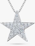 Jools by Jenny Brown Sterling Silver Pave Star Pendant, Rhodium
