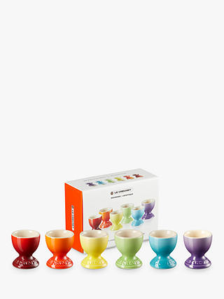 Le Creuset Stoneware Rainbow Egg Cups, Set of 6, Assorted