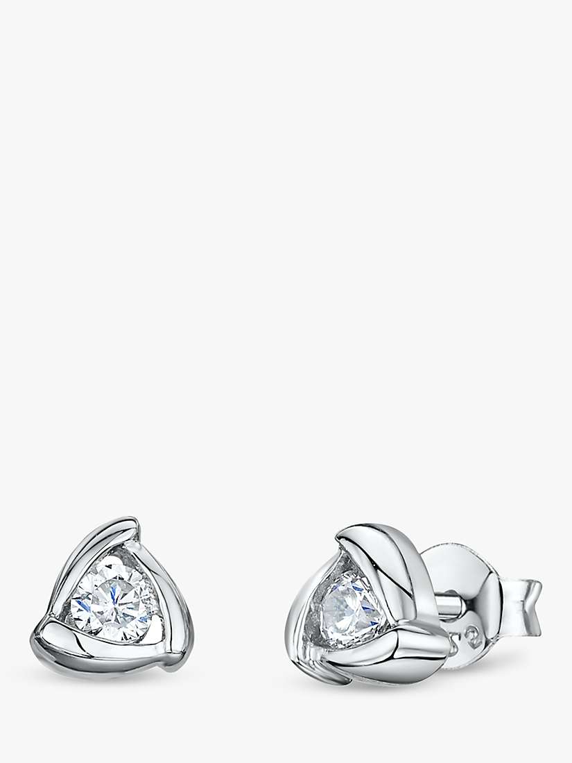 Buy Jools by Jenny Brown Cubic Zirconia Triangular Stud Earrings, Silver Online at johnlewis.com