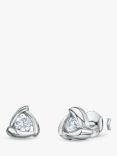 Jools by Jenny Brown Cubic Zirconia Triangular Stud Earrings, Silver