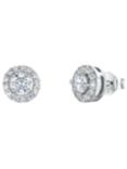 Jools by Jenny Brown Pavé Surround Round Cubic Zirconia Stud Earrings, Clear