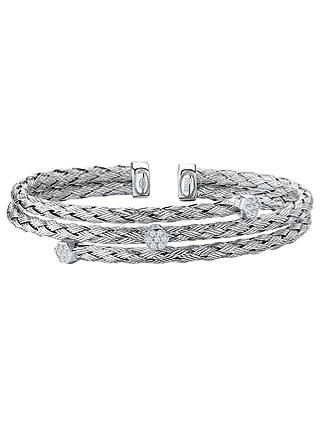 Jools by Jenny Brown 3 Row Plaited Cubic Zirconia Bangle