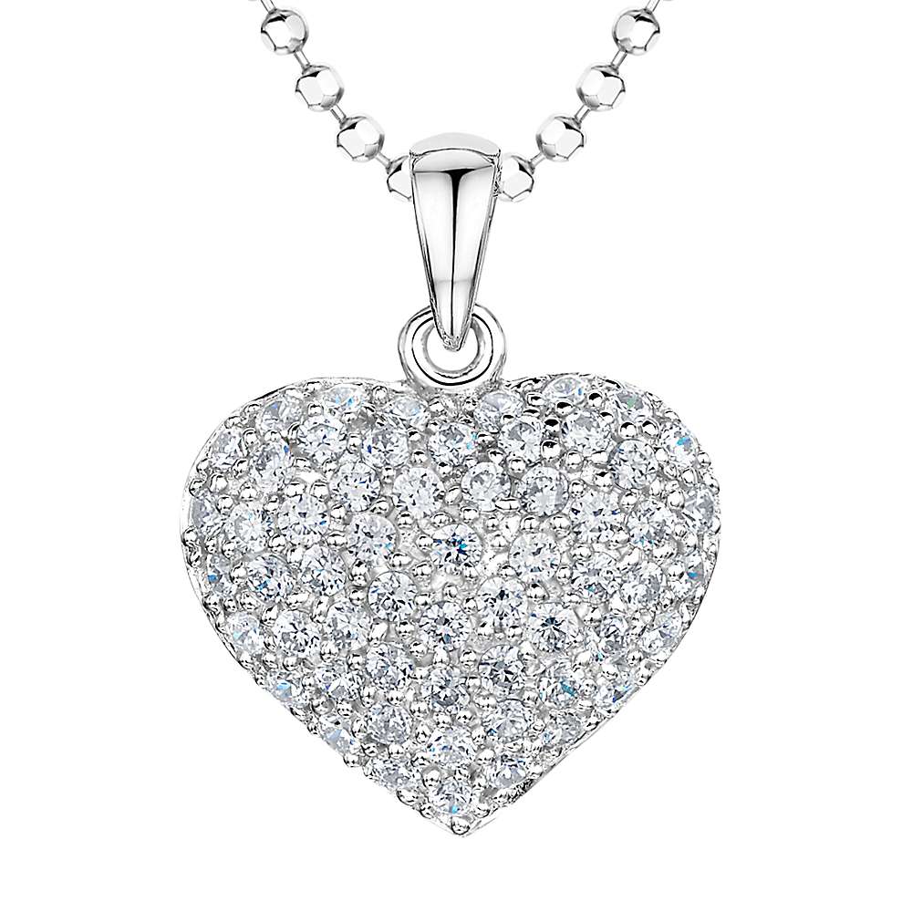 Buy Jools by Jenny Brown Rhodium Plated Silver Cubic Zirconia Bubbly Heart Pendant Online at johnlewis.com