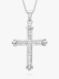 IBB 9ct White Gold Cubic Zirconia Cross Pendant