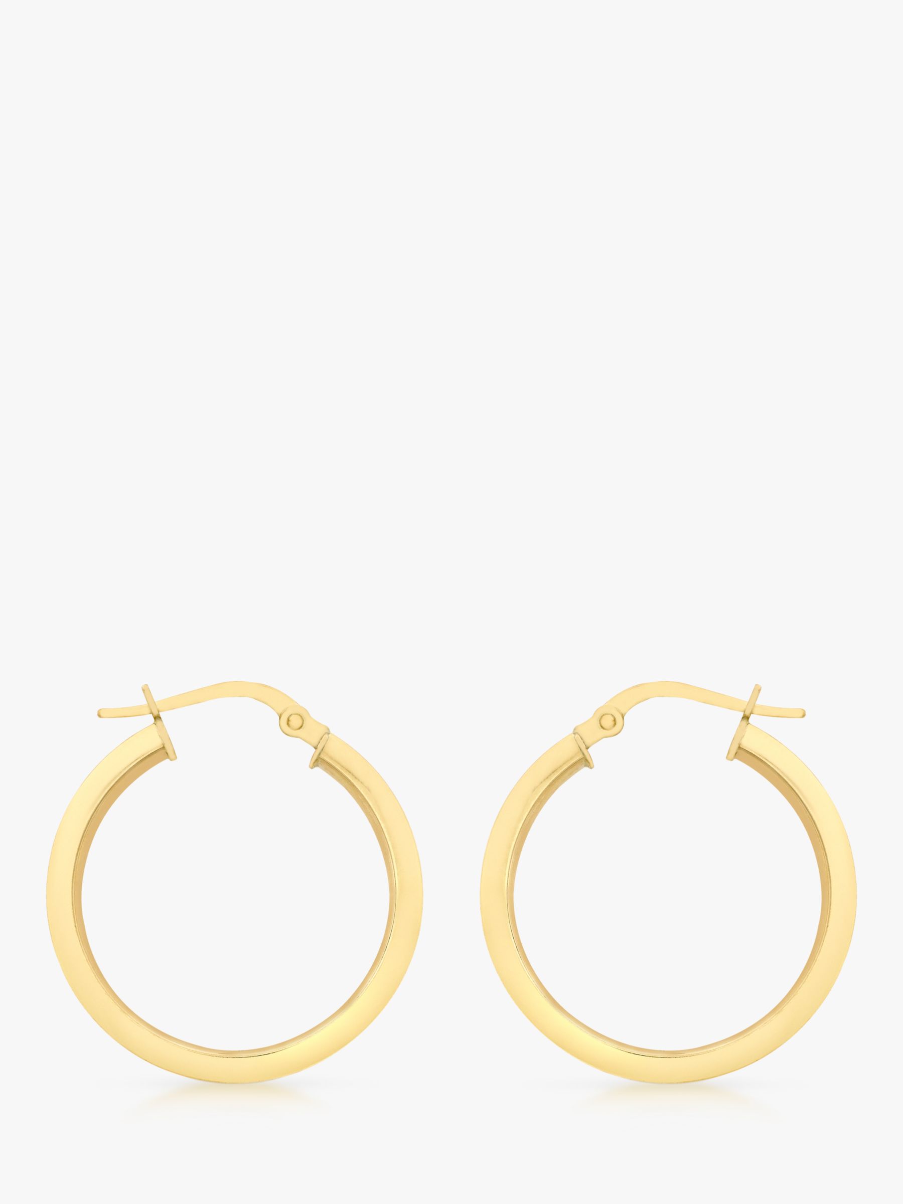 Buy IBB 9ct Yellow Gold Creole Lever Hoop Earrings, Gold Online at johnlewis.com