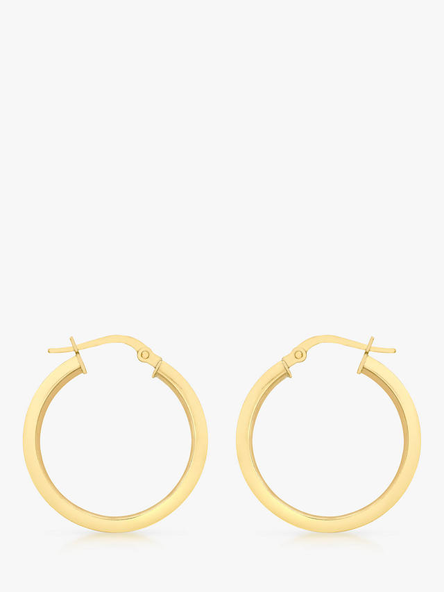 IBB 9ct Yellow Gold Creole Lever Hoop Earrings, Gold