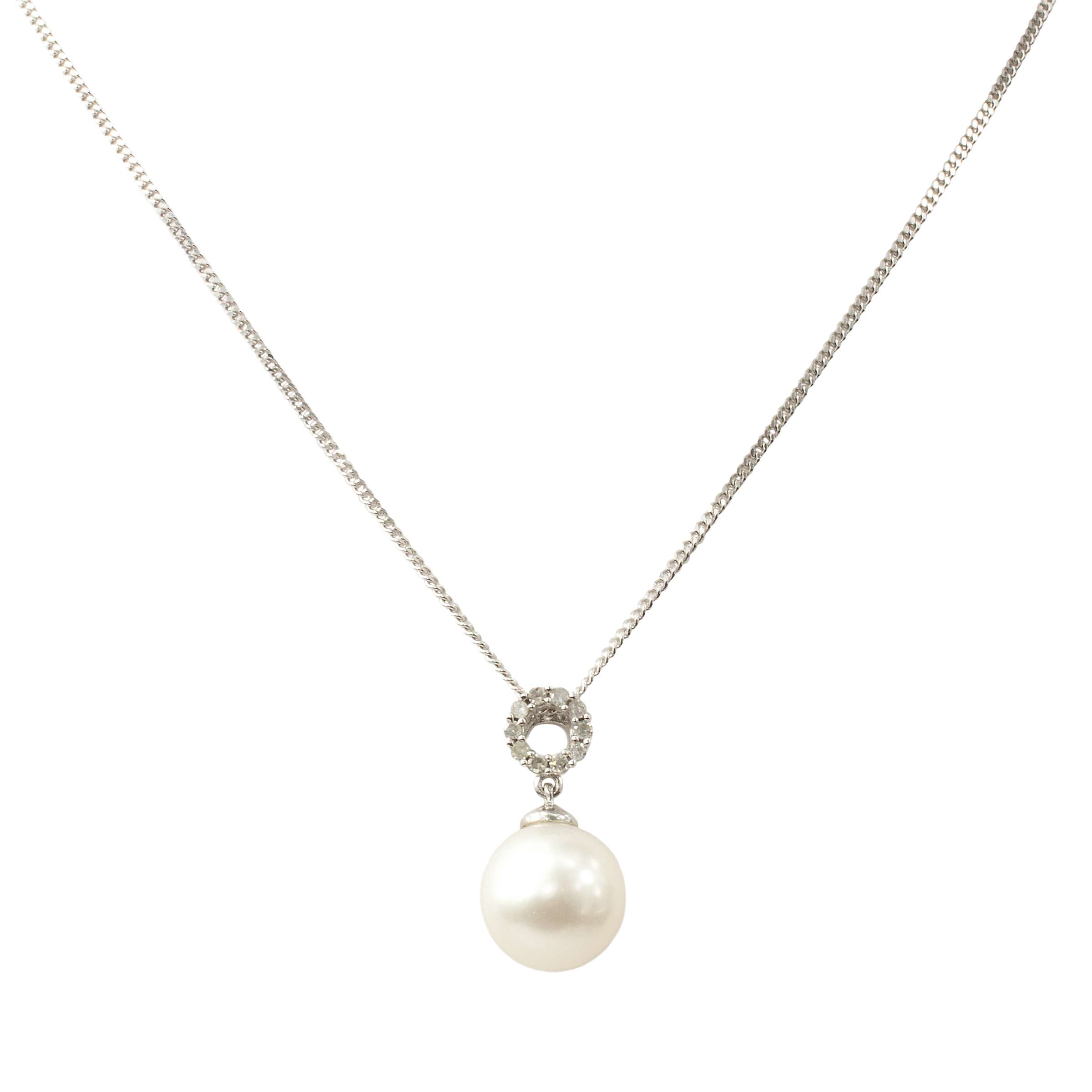Buy A B Davis Diamond And Pearl Loop Pendant Necklace Online at johnlewis.com