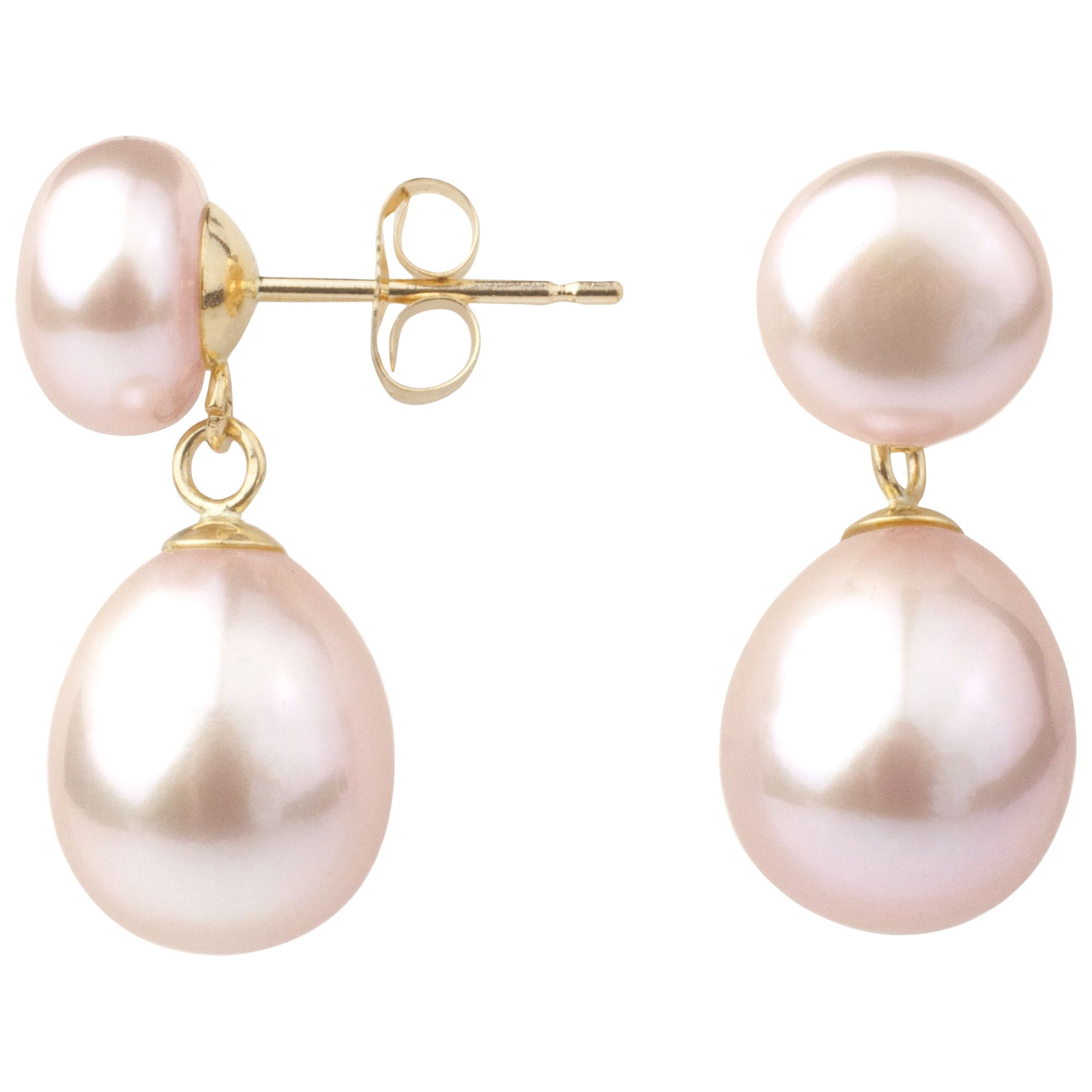 Buy A B Davis 9ct Gold Freshwater Pearl Double Drop Earrings | John Lewis