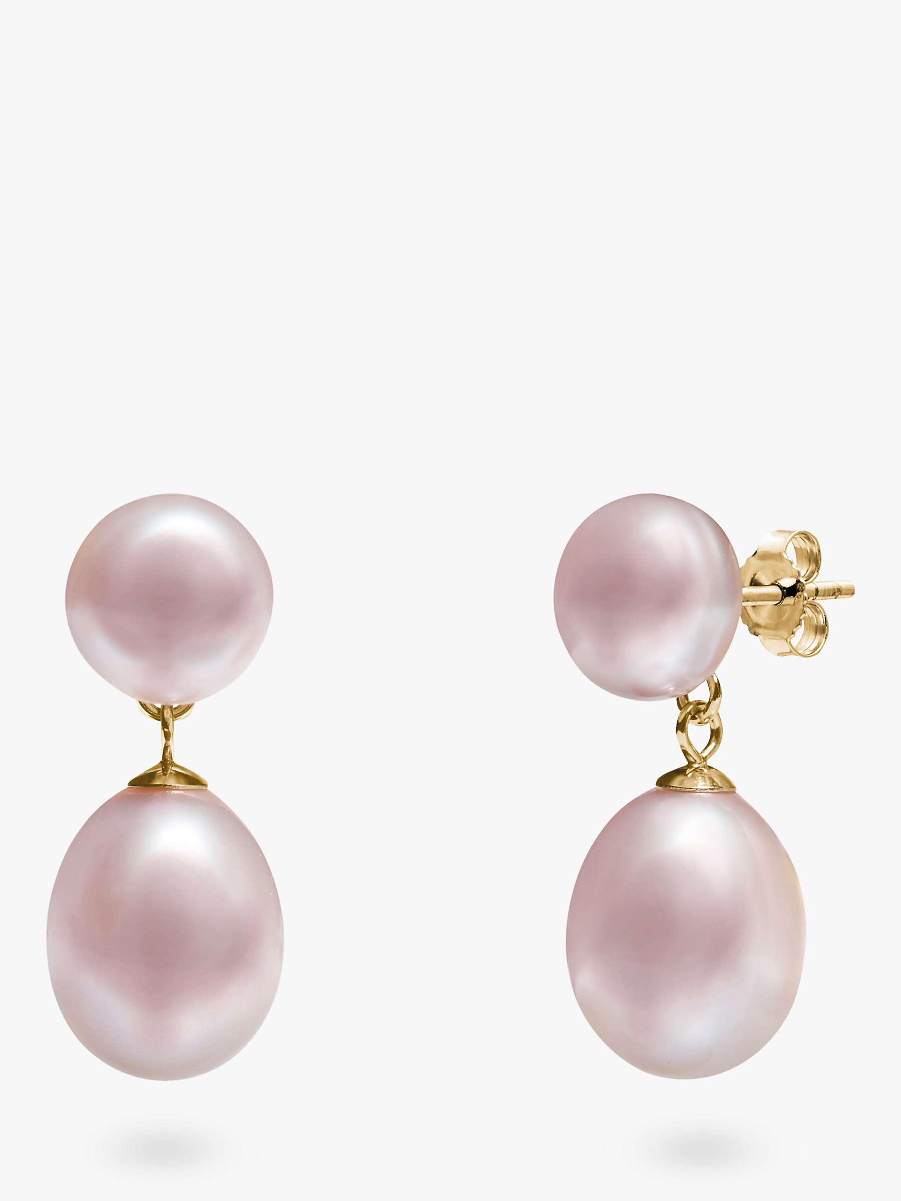Buy A B Davis 9ct Gold Freshwater Pearl Double Drop Earrings Online at johnlewis.com