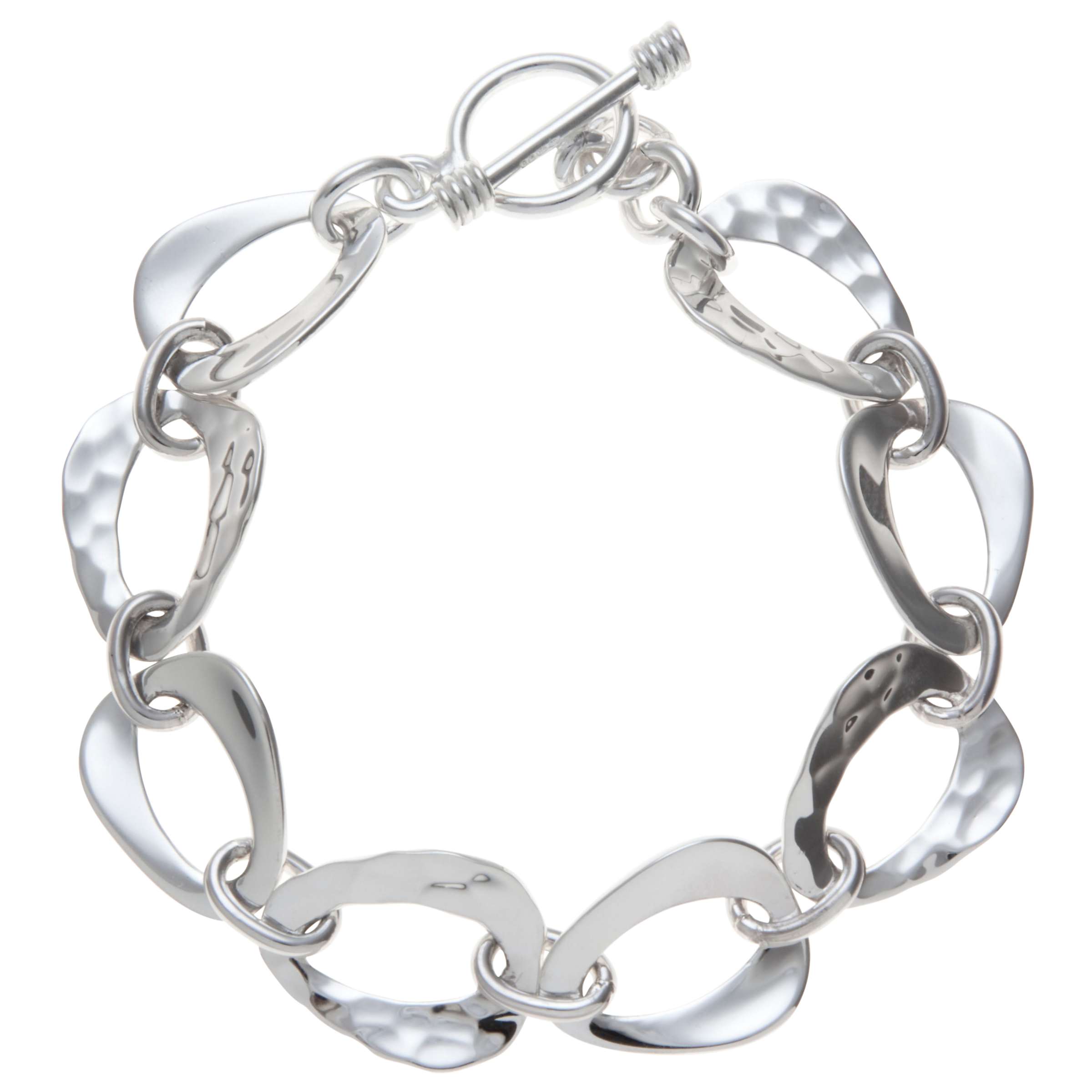 Buy Andea Sterling Silver Smooth And Textured Triangle Bracelet Online at johnlewis.com