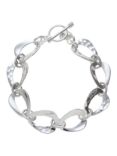 Andea Sterling Silver Smooth And Textured Triangle Bracelet