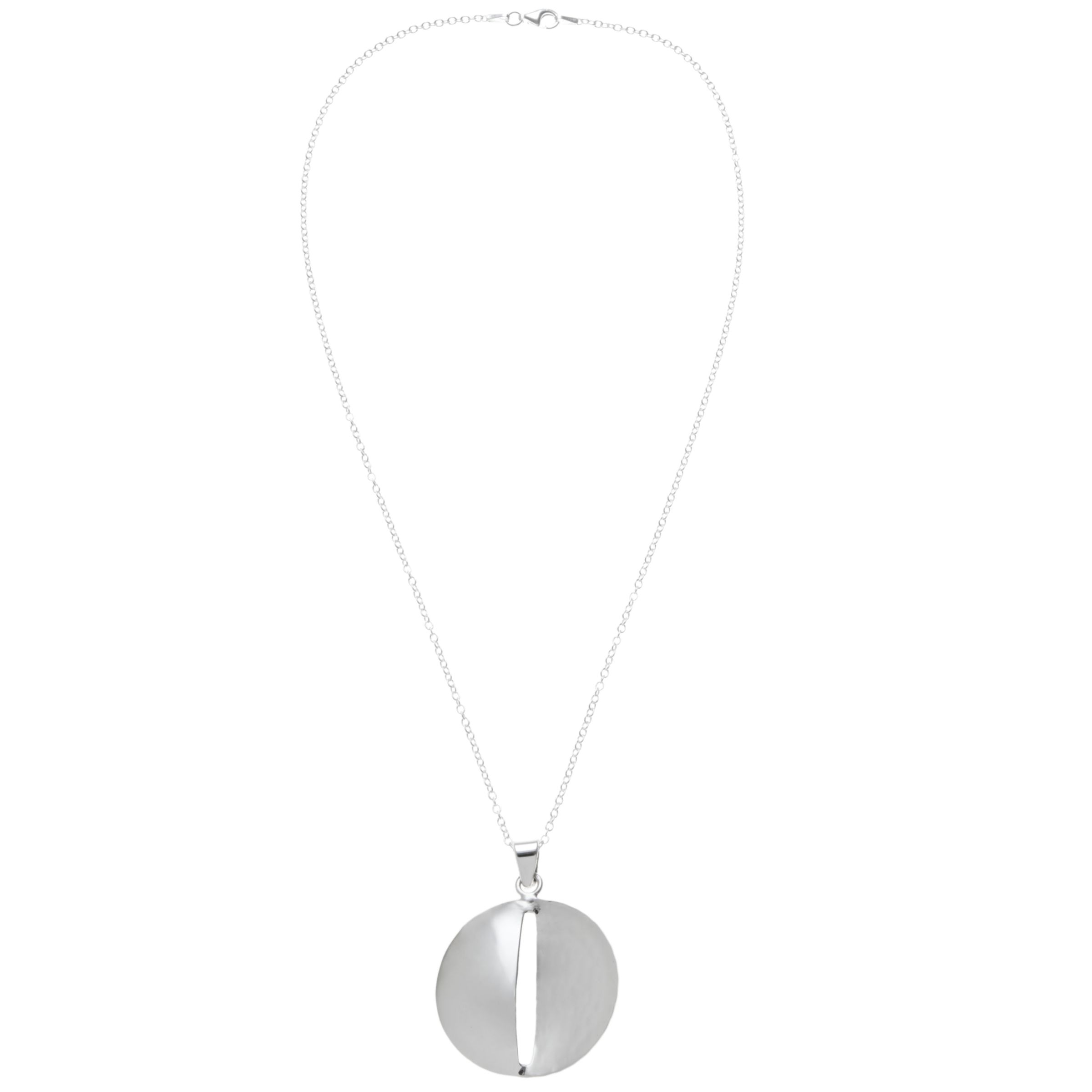 Buy Andea Sterling Silver Smooth And Textured Pendant Necklace Online at johnlewis.com