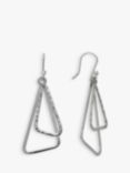 Andea Sterling Silver Double Triangle Drop Earrings