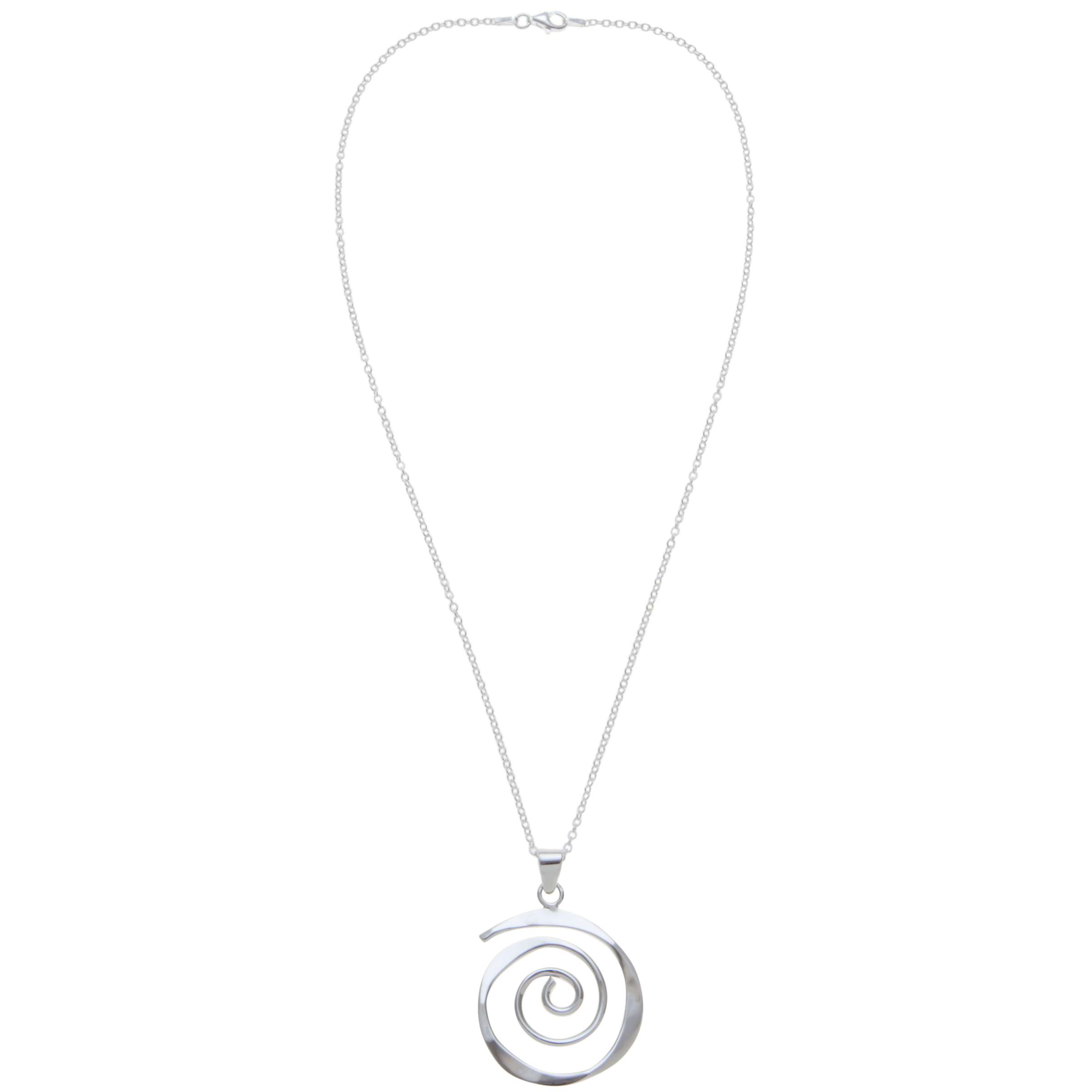 Buy Andea Sterling Silver Sculptured Spiral Pendant Necklace Online at johnlewis.com