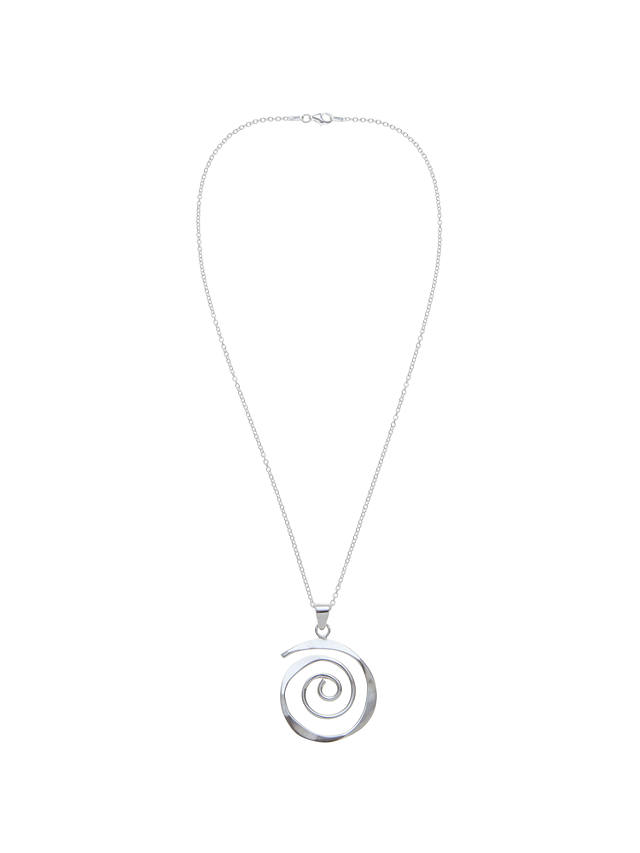 Andea Sterling Silver Sculptured Spiral Pendant Necklace