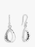 Andea Sterling Silver Textured Triangle Drop Earrings