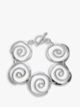 Andea Sterling Silver Sculptured Spirals Bracelet