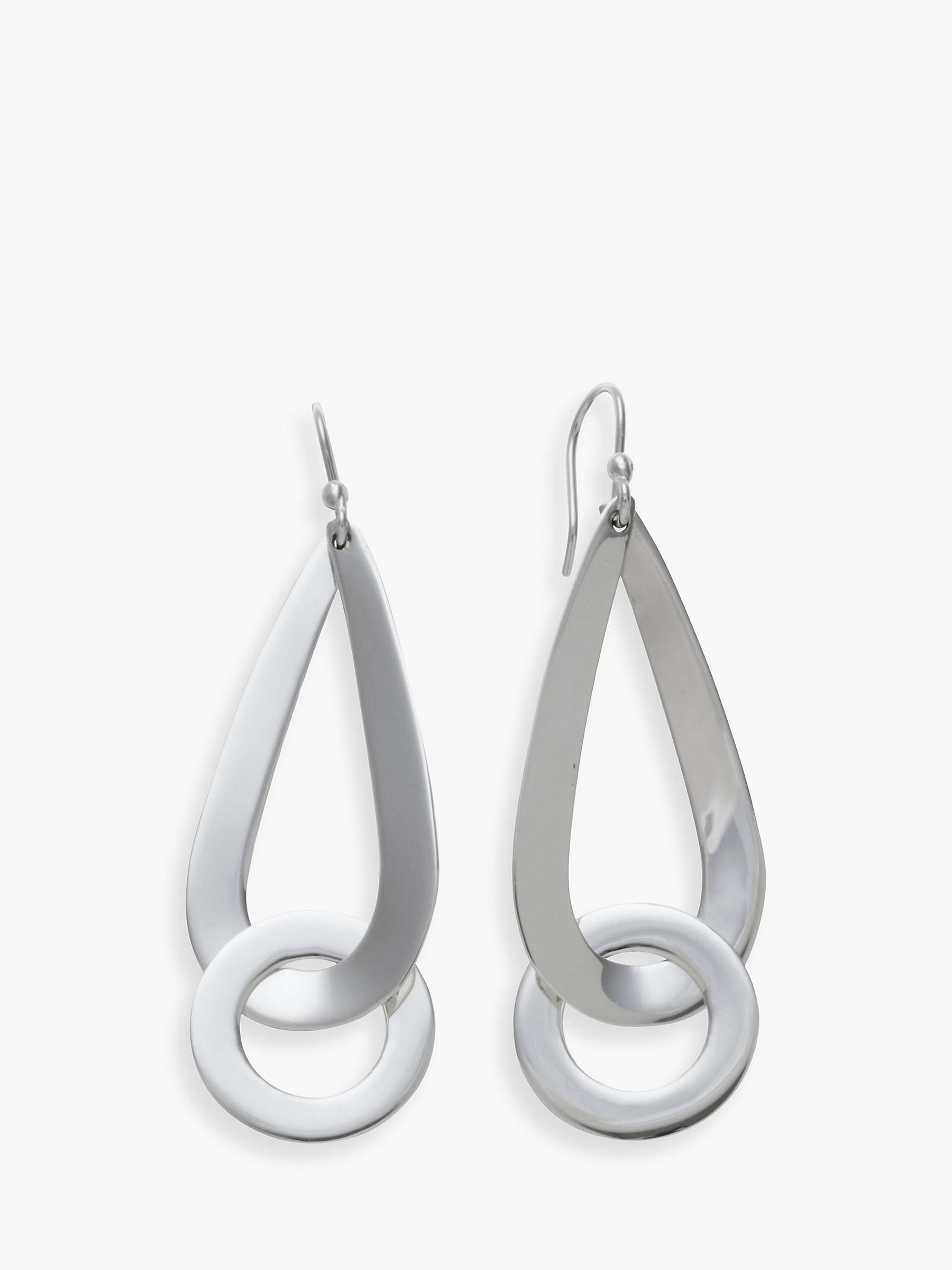 Buy Andea Sterling Silver Large Open Teardrop Earrings, Silver Online at johnlewis.com