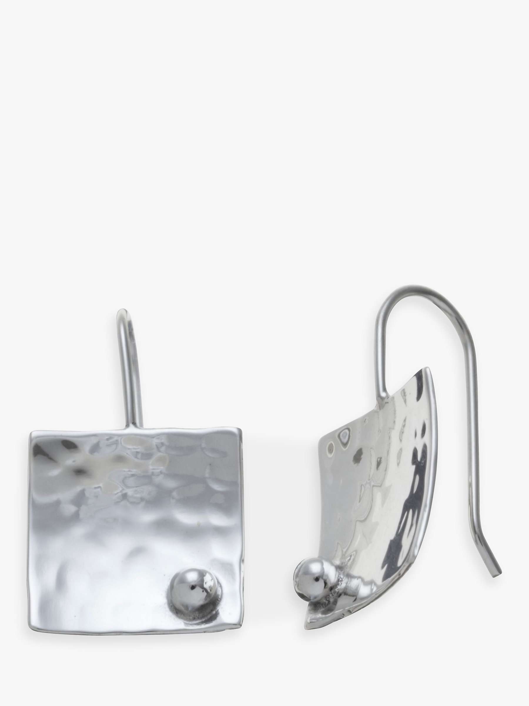 Buy Andea Sterling Silver Textured Square Drop Earrings Online at johnlewis.com