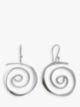 Andea Sterling Silver Sculptured Spiral Drop Earrings