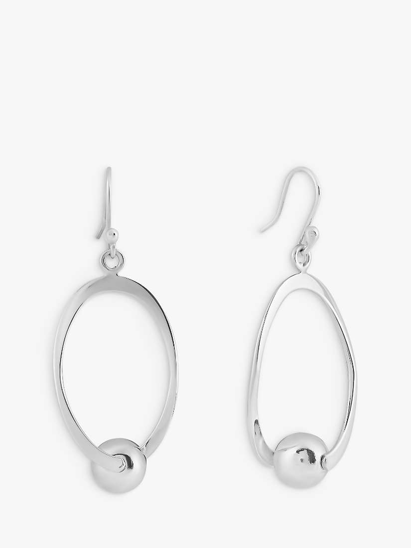 Buy Andea Sterling Silver Oval and Ball Drop Earrings, Silver Online at johnlewis.com