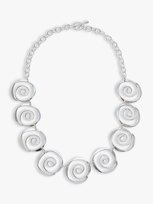 Andea Sterling Silver Sculptured Spirals Necklace