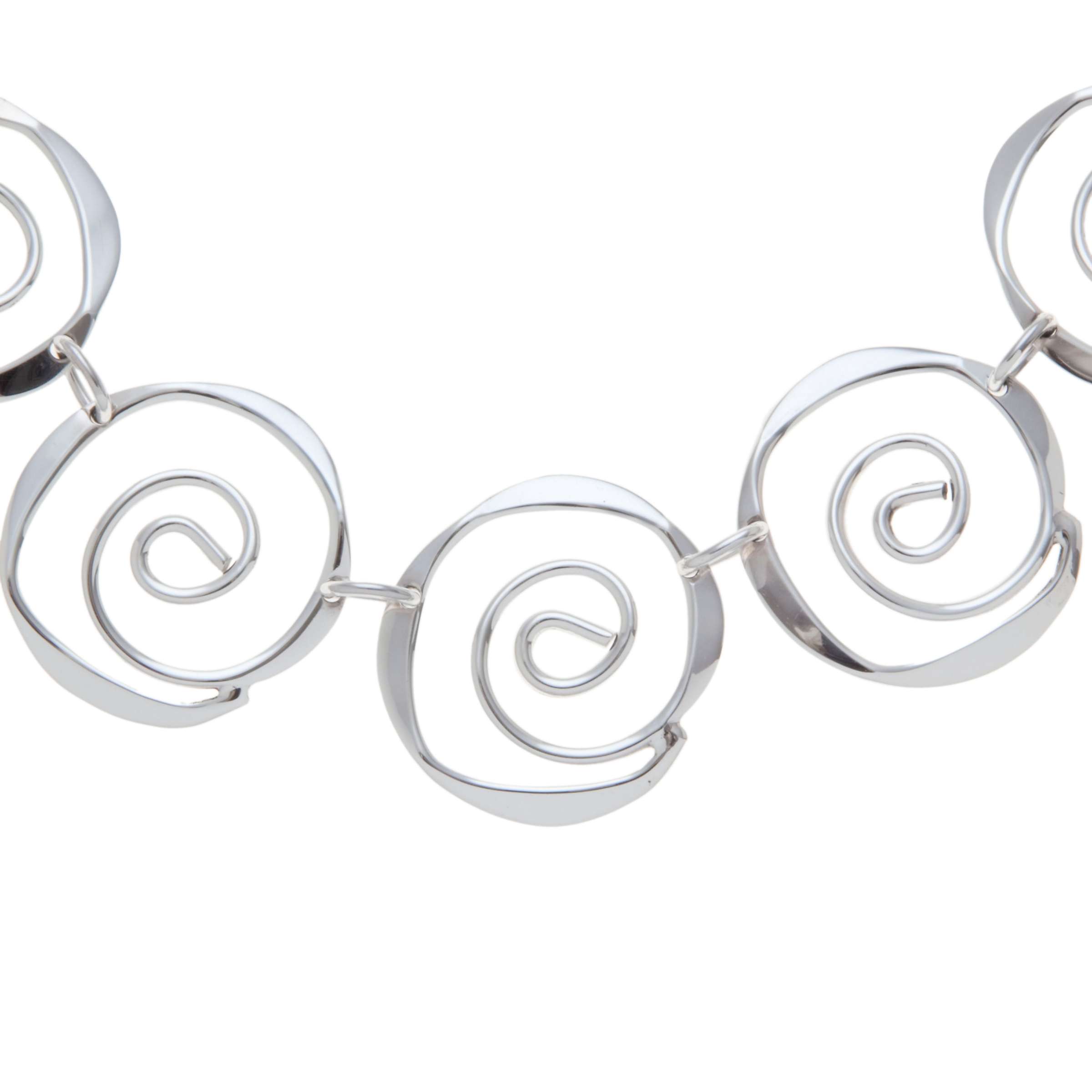 Buy Andea Sterling Silver Sculptured Spirals Necklace Online at johnlewis.com