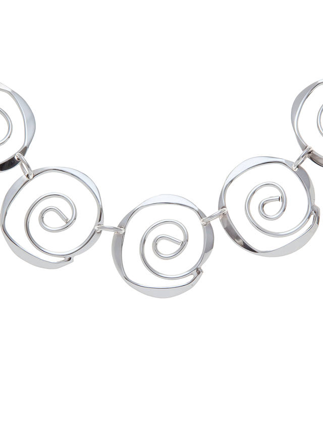 Andea Sterling Silver Sculptured Spirals Necklace