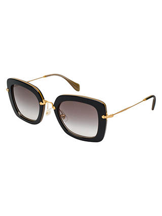 Miu Miu MU07OS Square Gradient Sunglasses, Polished Black