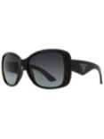 Prada PR32PS Oversized Square Frame Polarised Sunglasses, Black