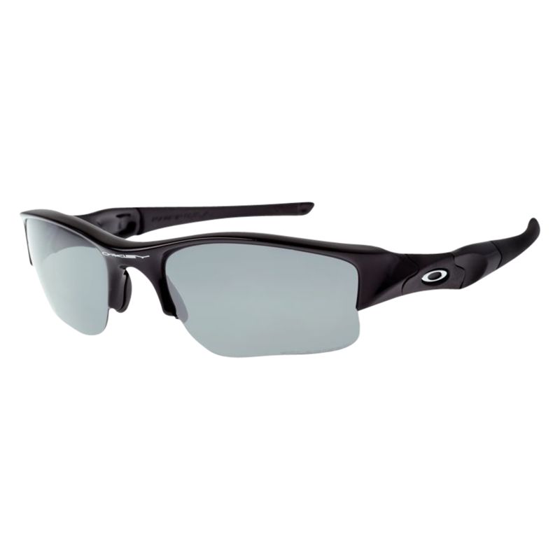Oakley OO9011 Flak Jacket XLJ Polarised Wrap Around Sunglasses, Black ...