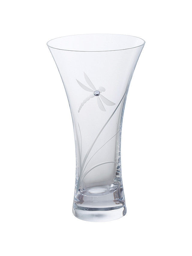Dartington Crystal Glass Dragonfly Vase, Small