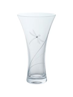 Dartington Crystal Dragonfly Vase, Large, H25cm, Clear