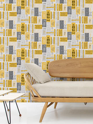 Mini Moderns Hold Tight Wallpaper, Mustard